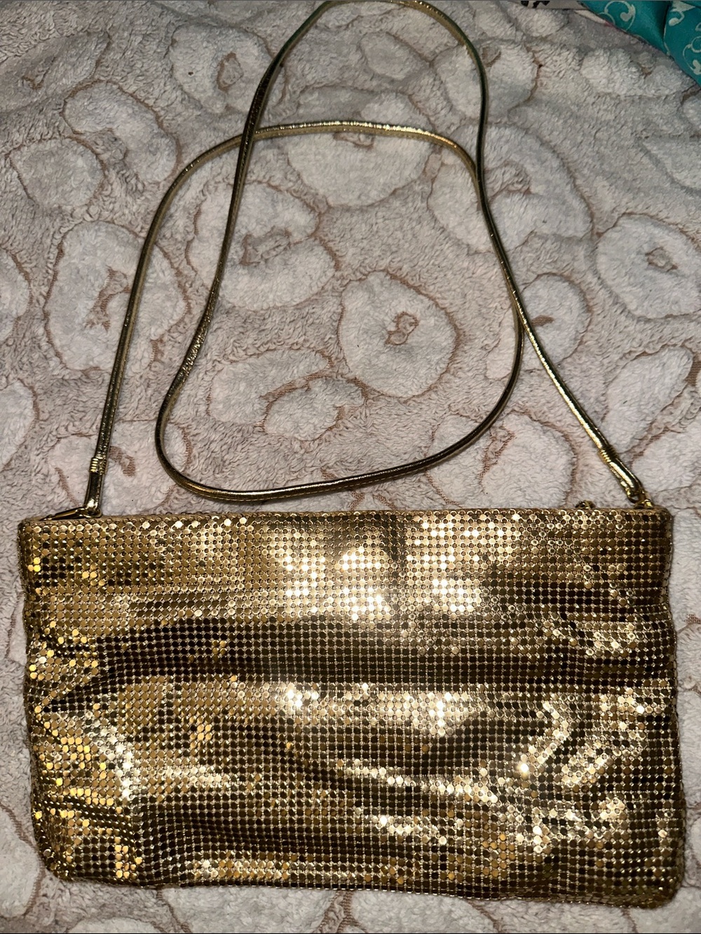 Whiting & Davis Gold Mesh Shoulder Clutch